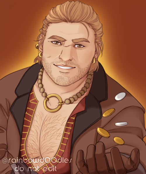 rainbowd00dles:Varric for the six fanarts challenge 