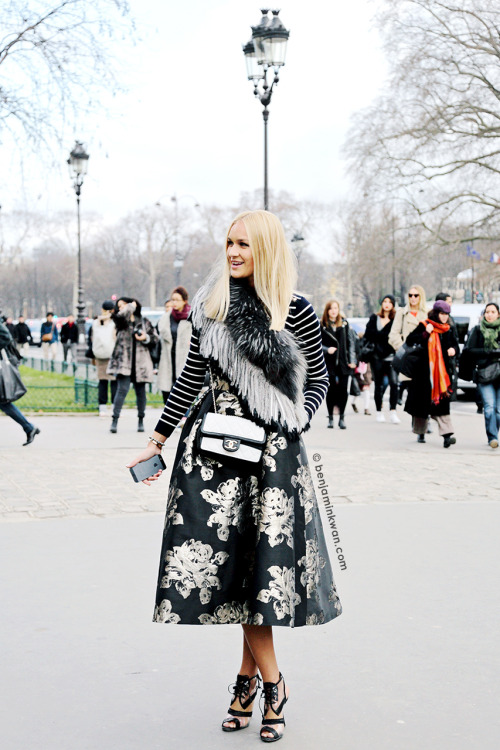 valentinabyvalentino:  snappedbybenjaminkwan:  Nina Victoria Suess at Chanel FW 2014 Paris Snapped b