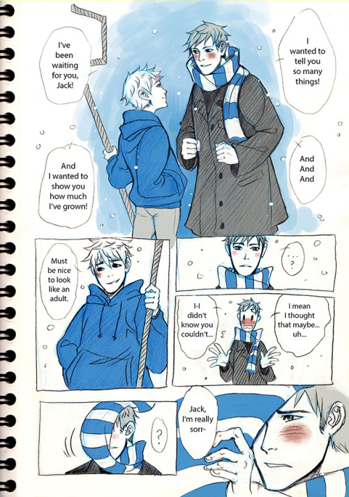 minonayoi:  missmurrka:  manlychan:  wishonavelvetsky:  miyuli:  Since some people seemed to like my previous comic about Jack and Jamie I thought I should draw you another little comic! (My sketchbook is turning into a ROTG anthology…)I bet Jack would’ve