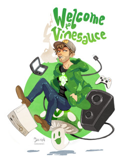 vanduobones:  I wanted to make something nice celebrating the first streamer I’ve ever watched.  You guysss should watch vinesauce whenever they’re live! Everyone that streams is really nice.