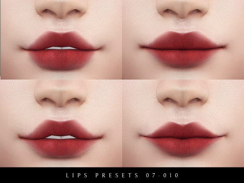 Female Lips Presets 07- 010 • Female• Toddler to Elder• 4 presetsT.O.UDo not re-uploadDo not claim 