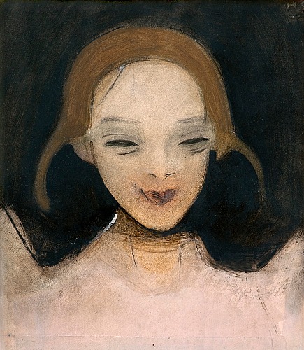 artist-helene-schjerfbeck: Smiling Girl, 1921, Helene Schjerfbeck