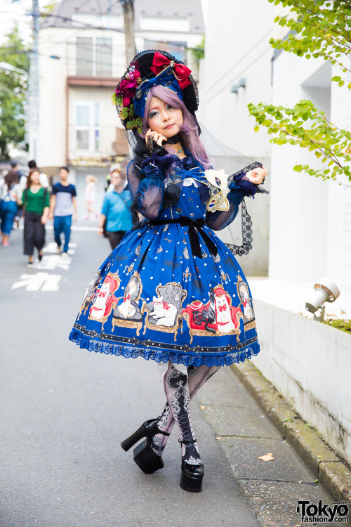 tokyo-fashion:Rumina wearing a lolita look on the streeet in Harajuku with items from Angelic Pretty