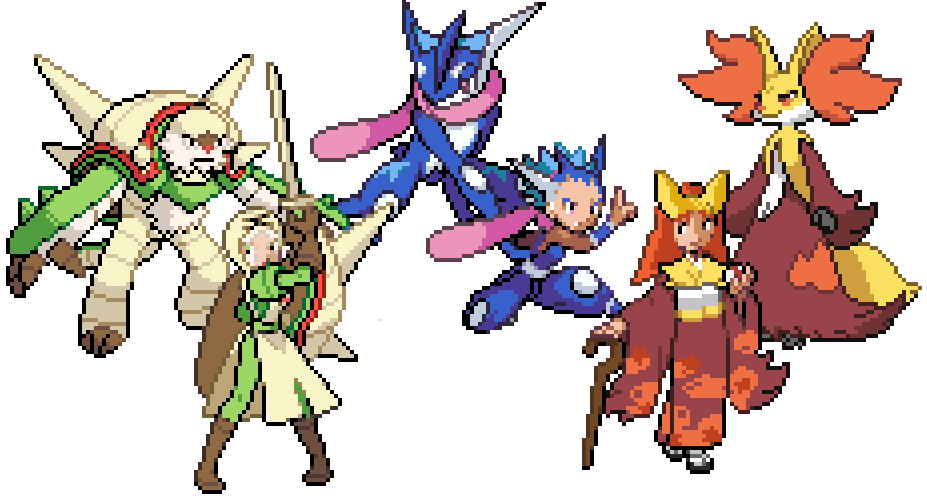 Chesnaught Knight Greninja Ninja And Delphox