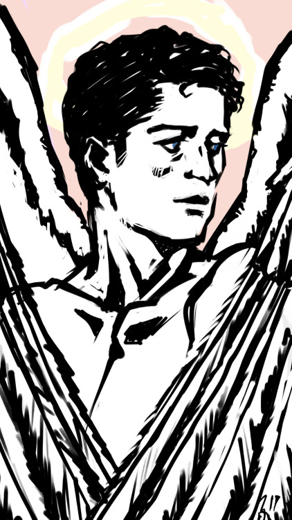 blacktsubu:Cass with his wings.