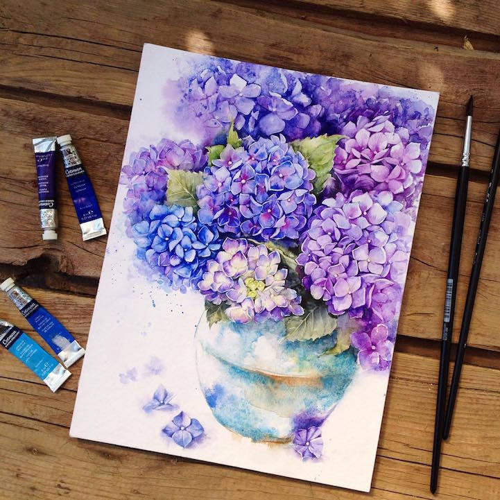 sixpenceeeblog:    In her exquisite watercolors, artist Elena Moroz celebrates the