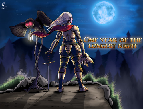 Happy Anniversary for this amazing metroidvania! Too bad not many people know about it, if you like it dont shy to share it 
😉 #fanart #vigil: the longest night #anniversary#indie game#cosmic horror#metroidvania#dark fantasy#leia#forest#night#mist#moon