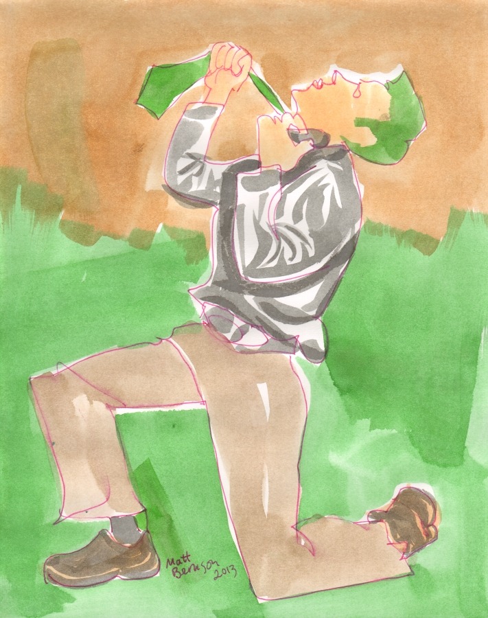 Drawings of Dale Stones done at Dr. Sketchy&rsquo;s Boston. Ink and watercolor