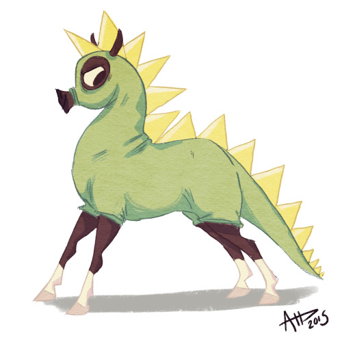 dailyhorsedrawings: DHD 037: Dino PonySaw this cool costume/rug on a real horse, and had to draw it!
