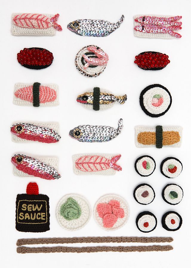 exercicedestyle:  Crocheted Food Art by Kate Jenkins 
