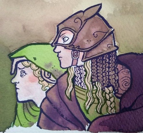 Eowyn and Merry #drawing #inking #painting #eowyn #merry #tolkien #tolkienfanarthttps://www.instag