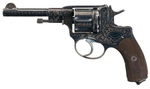 Tula Arsenal engraved Russian M1895 Nagant revolver, produced in 1912.from Rock Island Auctions