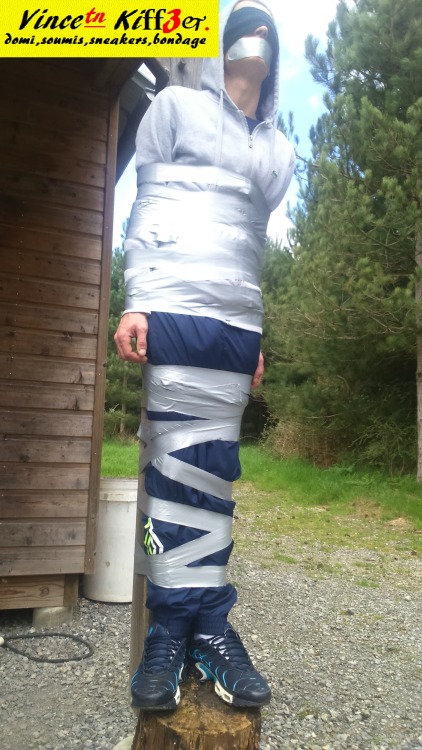 sneakersmaster:  Playing duct tape with a friend of mine 