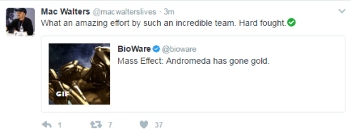 stories-of-arani:Mass Effect Andromeda has gone Gold! Congrats to the Bioware team!And thanks to @bi