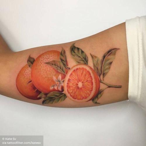 By Kate Sv, done in Manhattan. http://ttoo.co/p/35622 big;facebook;food;fruit;illustrative;inner arm;katesv;nature;orange;twitter