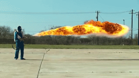 sizvideos:  50 ft flamethrower in slow motion - Full video 