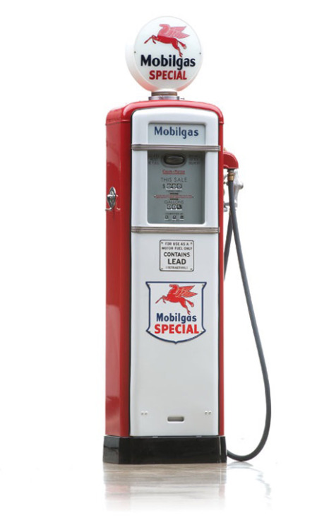 Shell and Mobilgas Special gas pump, 1940s-50s. Via rm auctions