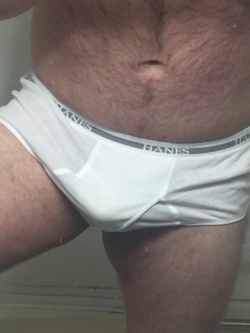 jockednstrapped4fun:Monday’s Hanes Messing around a little this morning in my Tighty Whities