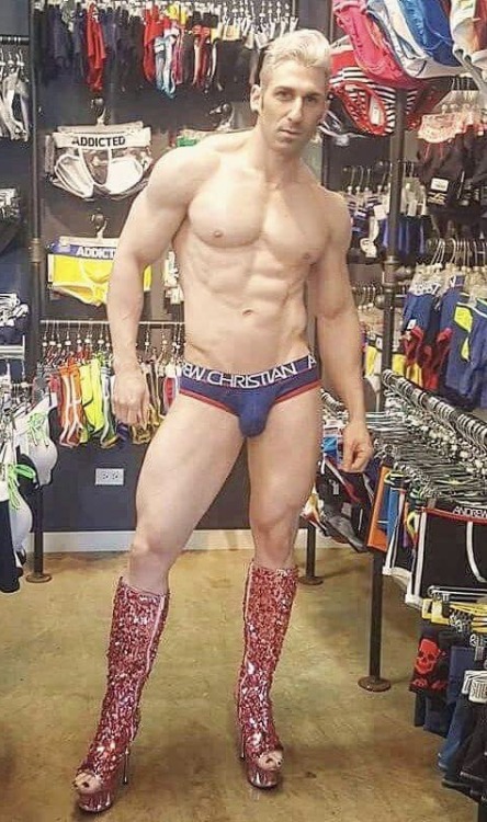 Muscle men in heels