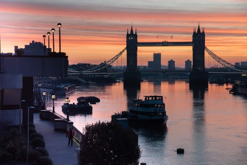 “The perks of an early morning commute”.Tower Bridge and River Thames, London. Source