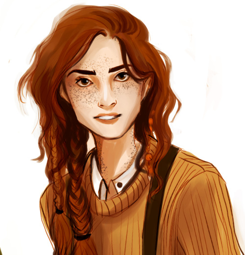 the-kellephant: dasstark: Witch gang [description: fanart of Luna Lovegood, Hermione Granger, and Gi