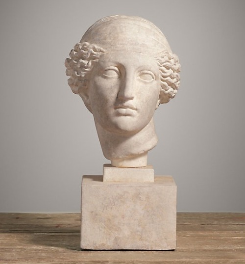 hismarmorealcalm:Bust of Greek Goddess Artemis   via restorationhardware.com