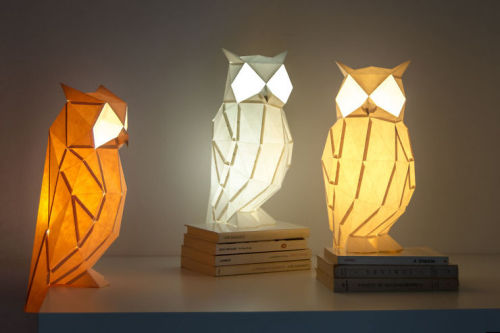 CUTE ORIGAMI-INSPIRED ANIMAL LAMPS MADE FROM PAPER BY OWL PAPERLAMPS