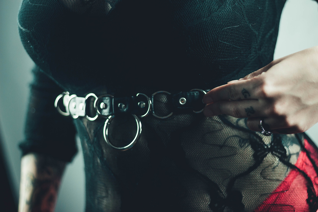 skgdesigns: Have you seen the new Lina belt and matching collar yet?! V is wearing