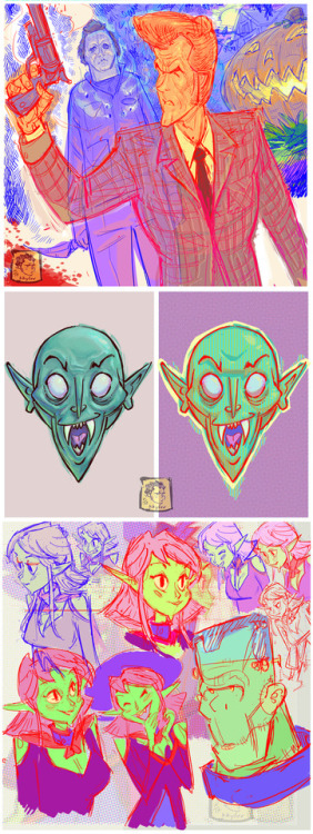 Some Halloween themed drawings from this year.As always, regular updates can be found on the Instagr