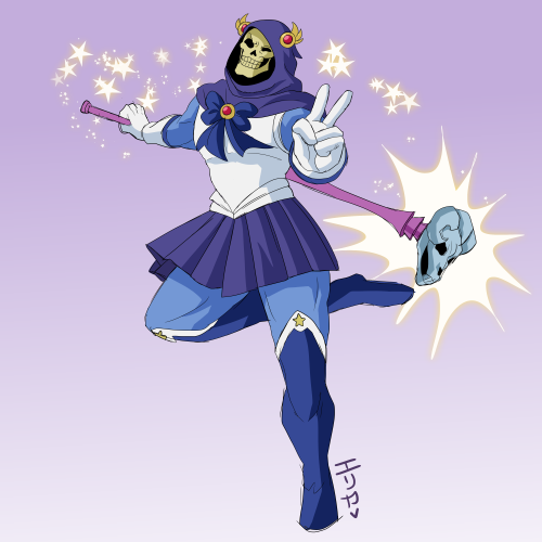 kabuki-akuma: charity commission of sailor magical girl Skeletor for @silver-millennial ! i think t