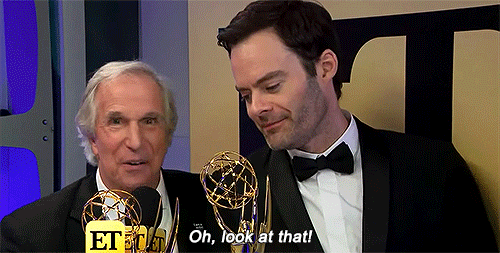 jaimelennister:Bill Hader Crashes Henry Winkler’s Backstage Interview