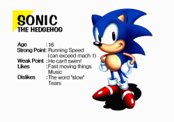 fuckyeasonic:  Character profiles of Sonic,