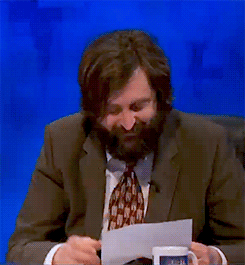 misskayvee:The entire panel laughing until they cry as Joe Wilkinson reads his poem entitled ‘Hangin