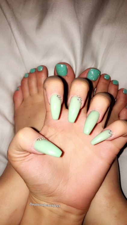 daytonabeachfeet: My babygirl Haley’s nails, fucking sexy