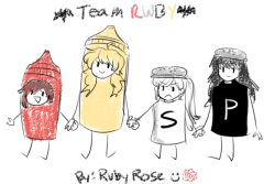 ruby designs A+ matching costumes for her and her team on halloween