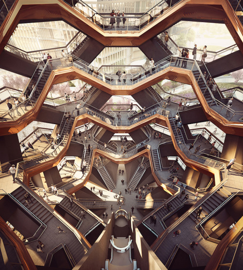 thedesigndome:Gigantic Honeycomb Structure Of Copper StaircasesBritish architect Thomas Heatherwick 