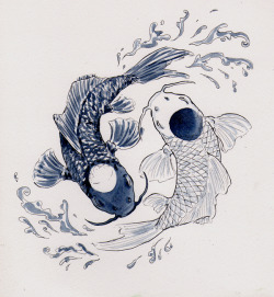 spirit-wanderer:  Yin Yang Koi by JenJens-Journey &ldquo;Their spirit names are Tui and La; Push and Pull; and that has been the nature of their relationship for all time.&rdquo;