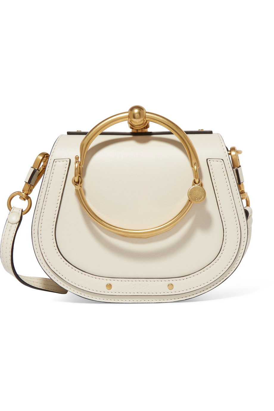 CHLOE Calfskin Small Nile Bracelet Minaudiere Bag Off White