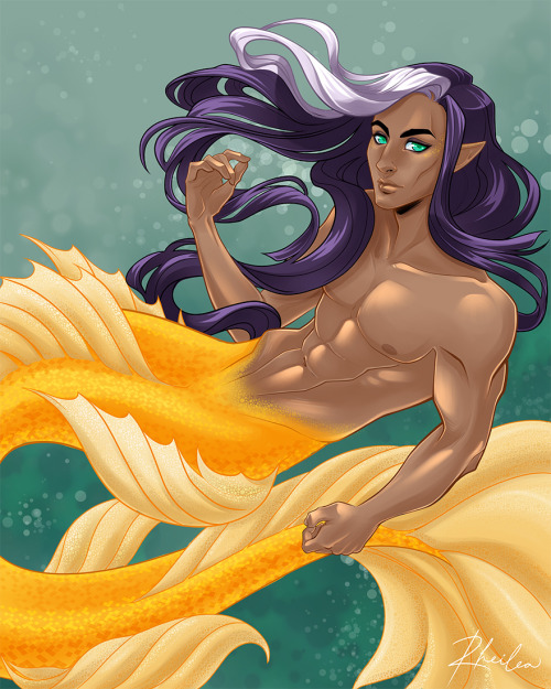 I drew Kostya for mermay! His tail is based off my koi, Rusalka.