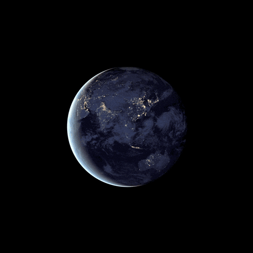 The Earth at night. What a great gif!
