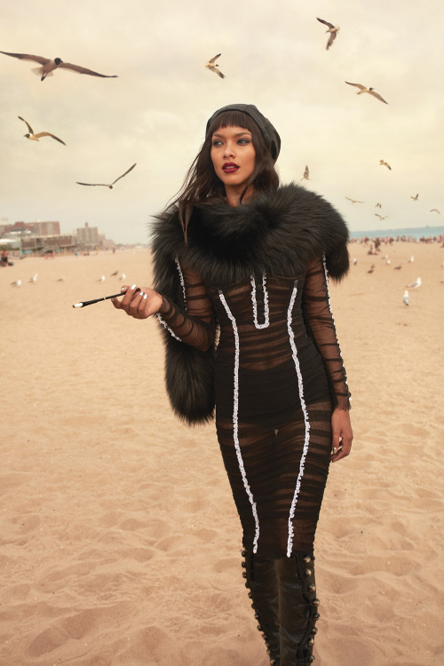 Lais Ribeiro for Iris Covet Book, september 2017 Dress and Lingerie by Dolce &amp; Gabbana,Fur b