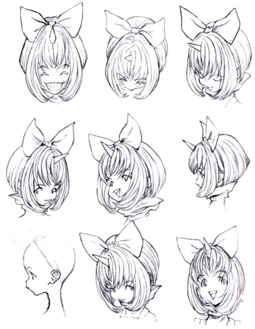 Eiko facial expressions artwork, Final Fantasy IX 