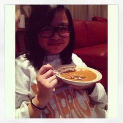 Made #soup for this sick little one @krissydeleon you so #cute!