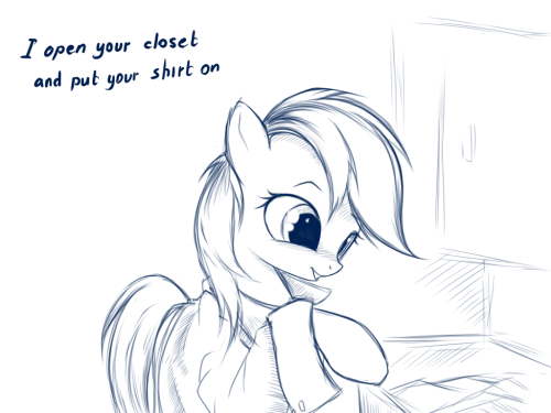 scoot-scootaloo:  magicandpageantry:  Dash being a creep, courtesy of rainbow  Scootaloo voice: “I do the same thing to her…”  oO;;Does anyone know if this artist has a Tumblr account? I love their style <3