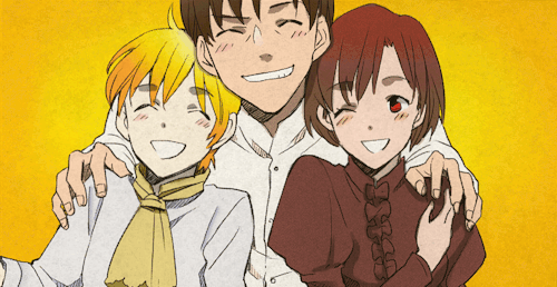 Recolor of an illustration of the Avadonia family, happy together, from the artists’ notes fro