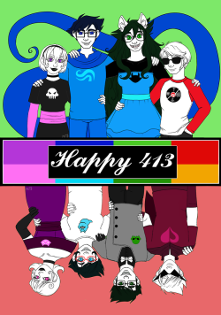 themockingcrows:  I’m a lil bit early, but I’m excited and I’m gonna be a lil busy on the actual day and it’s already Homestuck Day elsewhere so HERE WE GO, IT’S TIME TO PARTY TILL THE TIMEZONES RUN OUT THE CLOCK. edit: heck, forgot the one