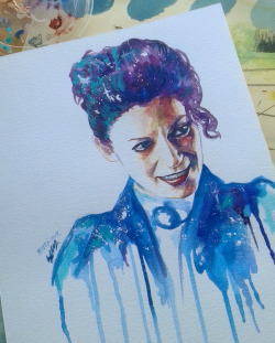 kitty-ink:  Say something nice… A super quick little painting of Missy in acrylics on watercolour paper because I love Missy 