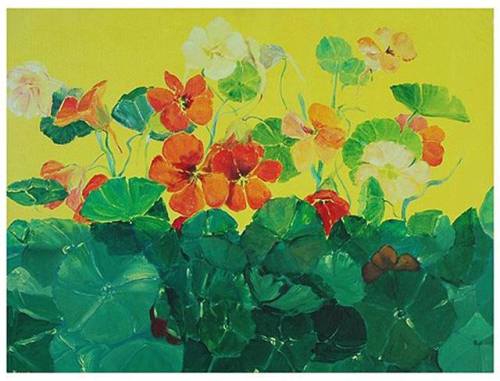 huariqueje:East Indian Cherry   -   Hannelore NordeloosDutch,b.1941-Oil on canvas, 65 x 85 cm