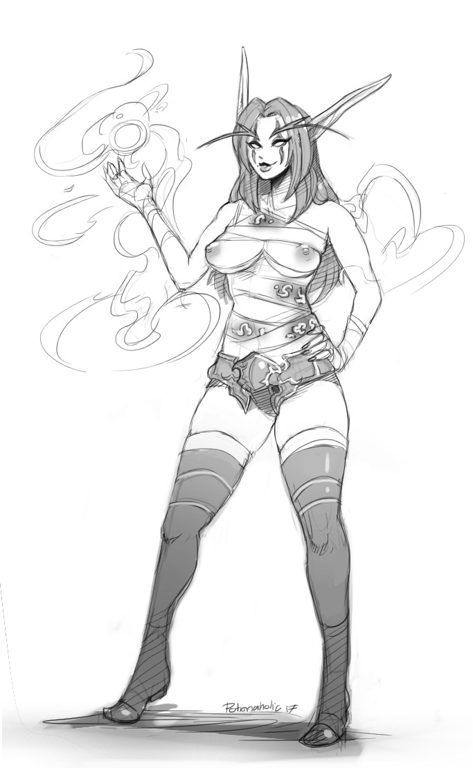 potionaholic:  Small handful lovely commissions sketches. Draenei Pan commisioned