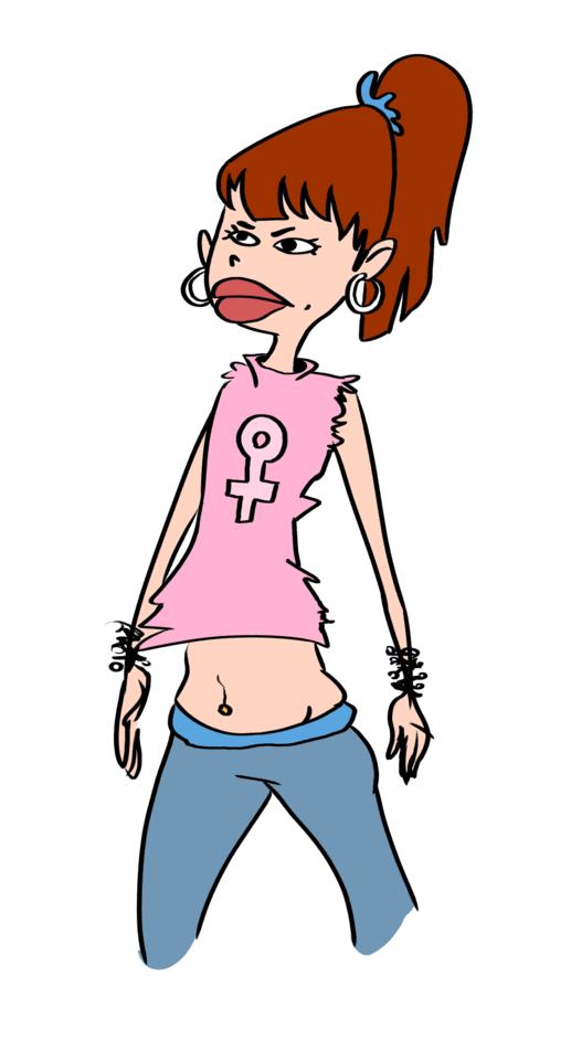 Here’s A Feminist Character I Whipped Up A While Ago(the Pink And Blue Represent Equality I Think).